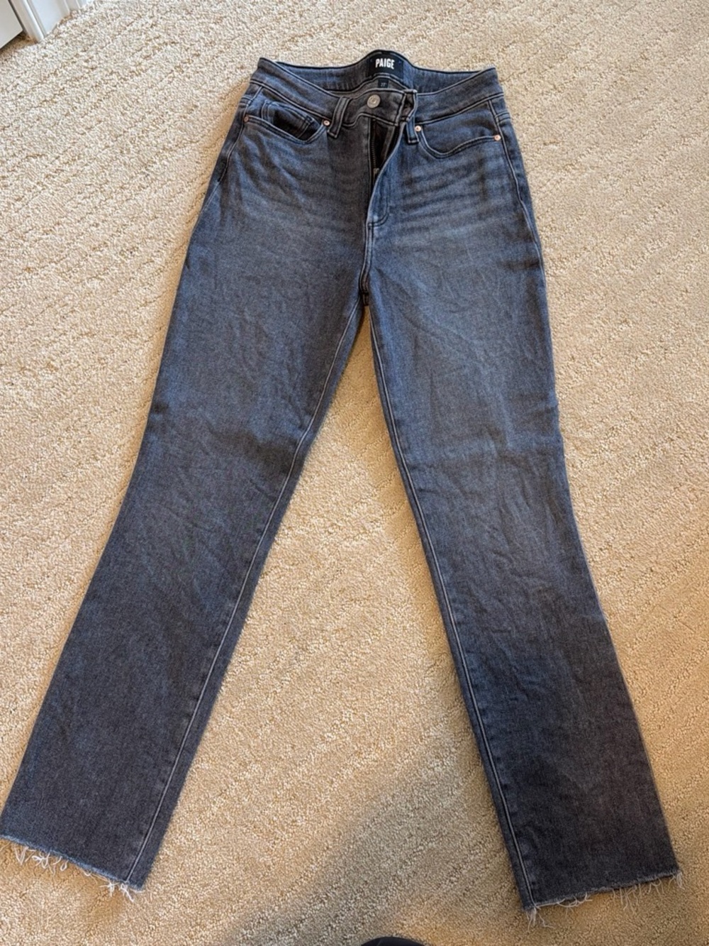 PAIGE women’s Straight Jeans in Washed Charcoal